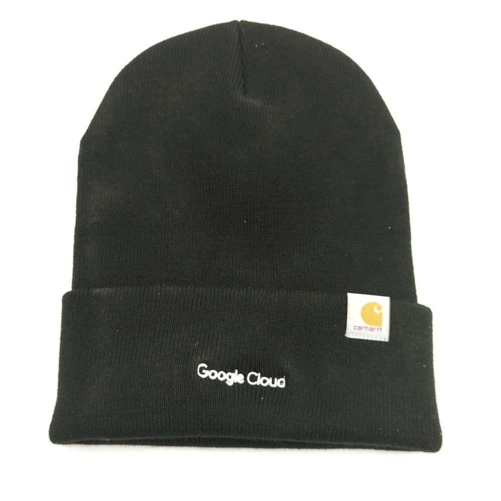 Google Cloud Carhartt Beanie Knit Cuffed Black One Size AH4597-M